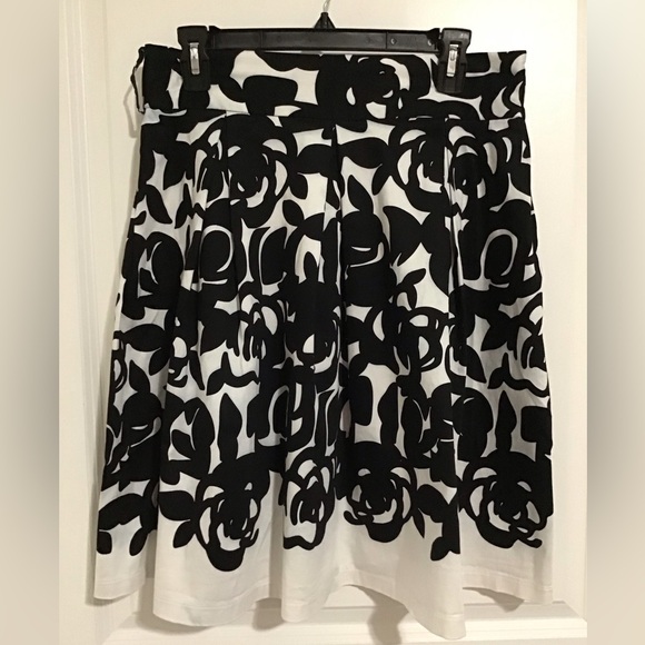Lena Gabrielle Dresses & Skirts - Lena Gabrielle Chic Black and White Floral pleated Skirt Size 10